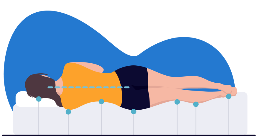 alinhamento da coluna num sobrecolchão